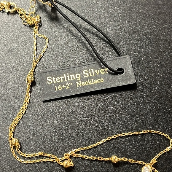 Brand new Rachel Zoe Sterling Silver Gold Tone Double Chain Locket Necklace - Picture 11 of 13